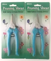 2 x Bypass Garden Pruning Shears, Scissors Cutting _Safety Locking Device-Blue