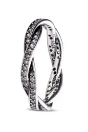 PANDORA Twist of Fate Braided Pave Ring