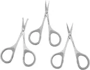 BESTYASH 3pcs Stainless Steel Scissor Set for Beard and Facial Hair Trimming Precision Grooming Scissors for Nose Eyebrow and Eyelash Care Easy to Use Ergonomic Design