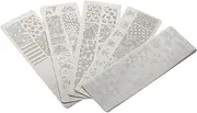 EXQUIMEUBLE 5Pcs Nail Art Stamping Templates Kit Durable Nail Images Stencils for Creative DIY Nail Designs Reusable Plates for Beautiful Manicure Effects