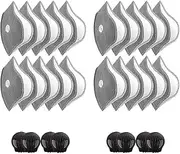 Set of 20 Activated Carbon Filter with 8 Exhaust Valves Unisex 5 Layers Protective Filters Replacements Parts