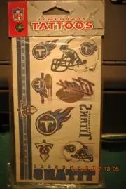 NFL 1 SHEET 7 TEMPORARY TATTOOS TENNESSEE TITANS --- FREE SHIPPING