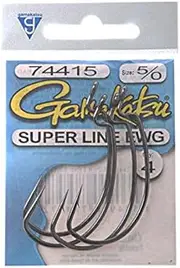 Gamakatsu Superline EWG Worm Hooks 5/0 Qty 4