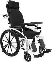 Wheelchair with Headrest,Foldable and Lightweight Powered Wheelchair,Folding Transport Chair is Portable,Large 18 Inch Back Wheels,47cm Wide Seat,Portable