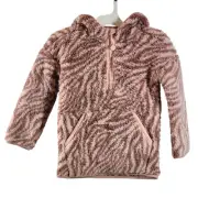 All In Motion Fleece Half-Zip Zebra Print Hoodie, Pink/Maroon, Size XS, NWT