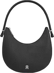 [Tommy Hilfiger] Ladies Th Emblem Hobo Shoulder Bag Black, black, Einheitsgröße