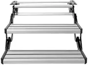 ATATQH RV Steps 2-Step Manual Retractable Folding Stool for Campers & Trailers, Anti-Slip Portable Stairs, Aluminum Alloy Thickened Steel Plate Heavy Duty Outdoor Use