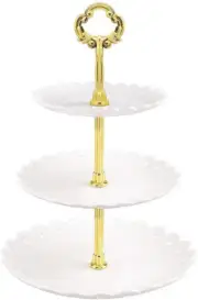 Funzhan White 3 Tier Cupcake Stands Plastic Cupcake Holder Removable Cake Sal...