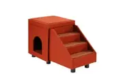 2 IN 1 Dog Ramp Pet Stairs Wooden Cat Steps Puppy Ladder With Bed Foldable for Car Couch Sofa Window House Indoor