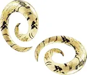 [BanaVega] 2PCS Wood Flesh Tamarind spiral coil Ear Taper Earring Piercing Stretching Gauge Piercing Jewellery Choose Sizes