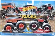 Hot Wheels Monster Trucks Drag Bus Vs Volkswagen Beetle, Demolition Doubles Bus Vs VW Beetle