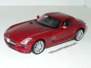 WELLY DAIMLER MERCEDES BENZ SLS AMG GULL WING DOORS 1:24 DARK RED FREE SHIP