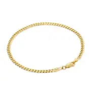 10K Yellow Gold Solid 3.5mm Miami Cuban Link Chain Bracelet 7" 7.5" 8" 8.5" 9"