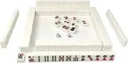 Mahjong Set Mahjong Set 144 Tile Set Games Home Games Chinese Family Mah-Jong Table Game Chinese Chinese Mah Jongg Set(White,24mm)