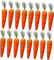 Totority 24pcs Mini Artificial Carrot Decorations Realistic Simulated Carrots for Pretend Photo Props and Home Decor