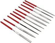 10Pcs Red (3x140mm) Diamond Needle File Set, Mini Metal File Diamond File Set, Miniature and Model Files, Small File Jewelry Stone Carving Tools and Rasps