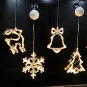 4 Pack Christmas Window Decorations,Christmas Window Lights with Suction Cup,Battery Operated(exclude) Indoor Lights for New Year Window Decorations