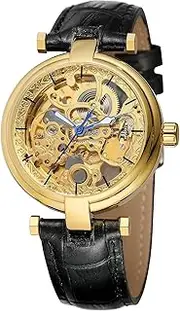[BESTKANG] Automatic-Self-Wind Watches Mens Skeleton Watch Luminous Hands Steampunk Watches