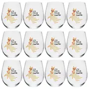 12PK Alpaca Valley Stemless Wine Glass Tumbler Party Drinkware No Prob Llama