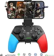 Megadream Wireless Mobile Gaming Controller Gamepad for iPhone/Android/iPad/PC/Switch/PS4/PC Joystick with Phone Holder, Supported Cloud Game, Streaming on PS5/Xbox, Turbo, COD