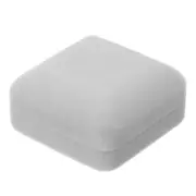 Necklace Storage Ring Case Box Light Grey Cuboid 2.6x2.6x1.4 Inch Paper Velvet