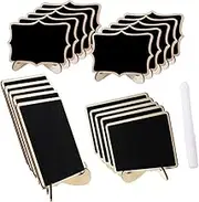 WEKAMOS 20pcs Mini Blackboard Signs with Easel Stands Water Based Chalk for Weddings Parties Dinner Table Place Cards Decorative Message Boards Price Tag Displays