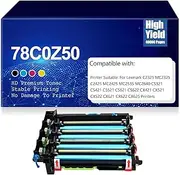 Compatible 78C0Z50 Imaging Unit Kit Replacement Drum Unit High Yield Work for Lexmark C2325 MC2325 C2425 MC2425 MC2535 MC2640 CS321 CS421 C5521 C5621 CS622 CX421,1 Set-78C0Z50