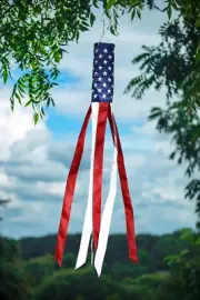 Embroidered Stars American Flag Windsock 60" Show USA Patriotic Support