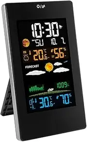 JSEIAJB Weather Station Indoor Outdoor Weather Forecaster with Digital Thermometer Hygrometer with Alarm Clock