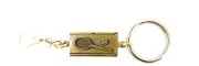 Anson tennis racket and ball key protector ring holder goldtone