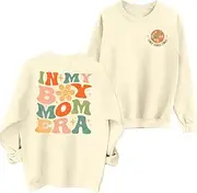 [EGELEXY] Mama Zipper Sweatshirt Women Leopard Print Embroidery Mom Life Pullover Top Casual Long Sleeve Blouse Tee