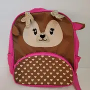 Wonder Nation Backpack Toddler Small Brown Pink Deer Critters 12" x 13" Backpack