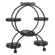 Fin Mobile Large Plant Stand Round Tray Flower Pot Display Rack Shelf Indoor Outdoor