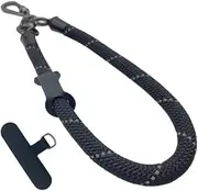 Little Fire Craft Phone Lanyard Wrist Strap Phone Strap Wrist Lanyard for Cell Phone Around the Hand with Lanyard Patch (Black Reflective)