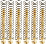 Musiclily Ultra UNC#3-48X1.1 Inch Stainless Steel Humbucker Pickup Mounting Screws and Springs Set for American Made Electric Guitar, Gold (Set of 6)