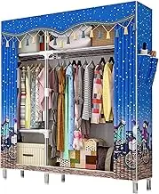 Portable Wardrobe Canvas Wardrobe, Fabric Clothes Closet Storage Organizer with Hanging Rail, Shelves, Wardrobes Shelves for Bedroom, Living Room