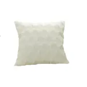 Cushion Cover Fur Plush Throw Pillow Case - 45x45cm - White