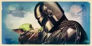Star Wars The Mandalorian Grogu Separation Lithograph Art 24x12 NEW