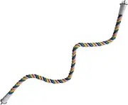 Ronyme Cotton Rope Perch for Birds, Ideal for Parrots, Budgies, and Canaries, Pink Yellow Blue L