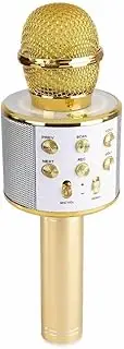 Karaoke Wireless Bluetooth Karaoke Microphone Handheld Singing Mic w/Speaker & USB MP3 SD Kids Party Gold