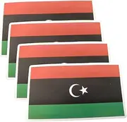 QTAOEIONG 4 Pcs Libya Flag Decal Adhesive Stickers Self Adhesive Sticker