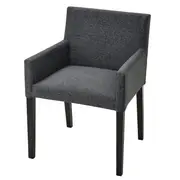 MÅRENÄS chair with armrests, black/Gunnared dark grey