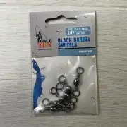 Force Ten Black Barrel Swivels Size 1 (20kg Test - 6 Pieces)