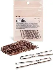 Kitsch 18 Count U Shape Bobby Pins - French Hairpins for Girls and Women | Ideal for Hair Styling, Ballet Buns and Wig Pins | Updo Hair Accessories For All Hair Types - Brown (3 Inches and 2.5 Inches)