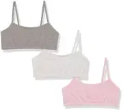 Girls' Cotton Spaghetti Strap Sport Bra Bittersweet Pink/Heather Grey/White 38