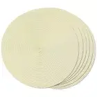 1X(Round Braided Placemats Set of 6 Table Mats for Dining Tables Woven Washable