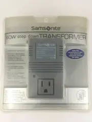SAMSONITE 60 WATT STEP DOWN TRANSFORMER MODEL 3983 GRAY W/FUSE PROTECTION NEW