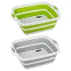 2 Pack Collapsible Cutting Board, Foldable Dish Tub with Draining Hole, Porta...