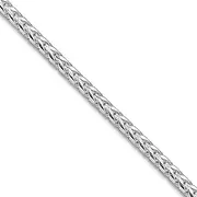 [JewelryWeb] 925 Sterling Silver Rhodium Plated 2.55mm Sparkle Cut Square Franco Chain Necklace 76 Centimeters Chain-Necklace for Women and Men