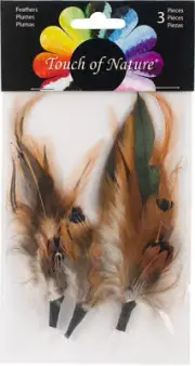 Midwest Design Feather Picks 4.5" 3/Pkg-Natural Badger Hackle & Pheasant